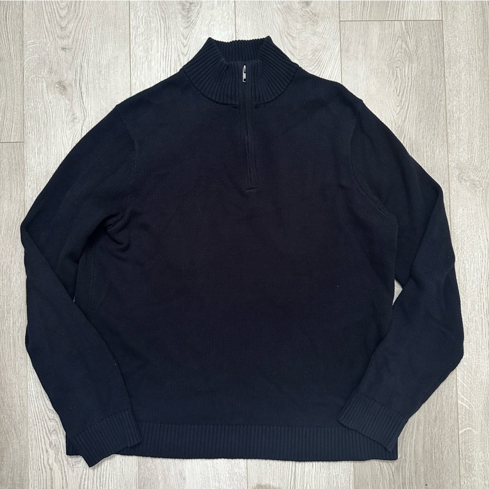 💙 Goodfellow & Co Men’s navy blue Sweater - XL quarter zip EUC